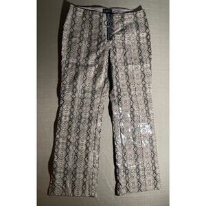 Club Exx Women's L Dolls Kill Snakeskin Faux Leather Pants Zipper Waist Straight